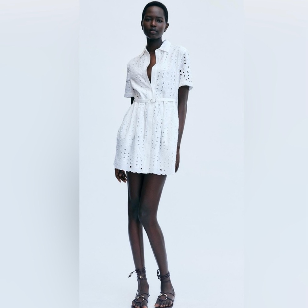 Elegant White Eyelet Dress